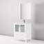 Meuble-lavabo blanc 30 po x 18,25 po avec comptoir en céramique, robinet et miroir H 28 po