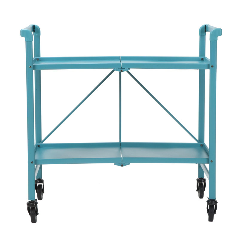 Ludlow Metal Bar Cart, Teal