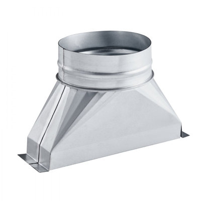 Gaine de conduit, gaine d'extrémité de conduit de 3 1/4 po x 10 x 6 po, outil de registre de plancher galvanisé transitionnel galvanisé pour ventilation centrale et système CVC, installation facile, argent (tuyau rond de 6 po)