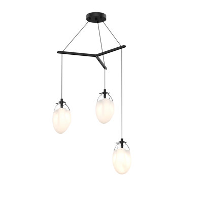 Luminaire suspendu en grappe à 3 lumières liquide
