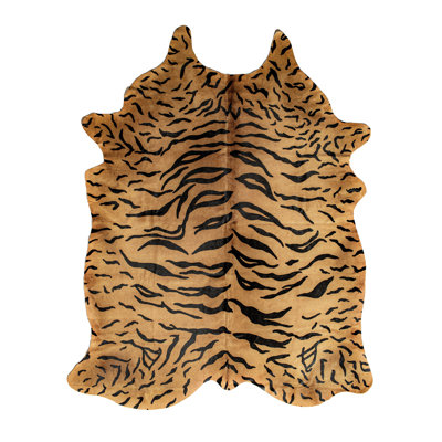 Home Decor Togo Cowhide Rug Tiger Black on Natural