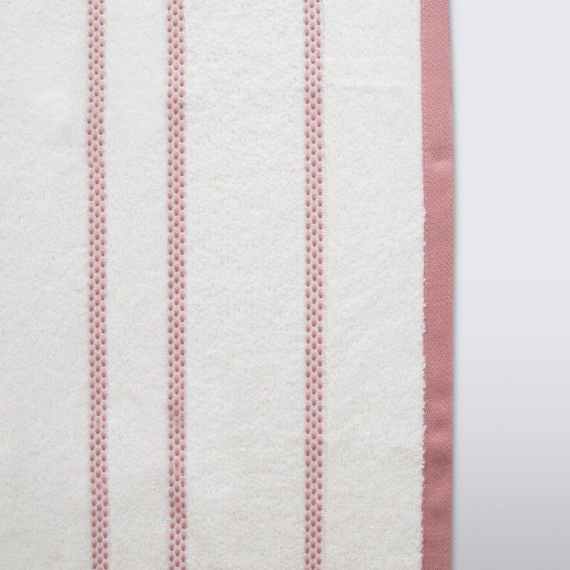 Serviette de bain Gerda simple, Rose / blanc