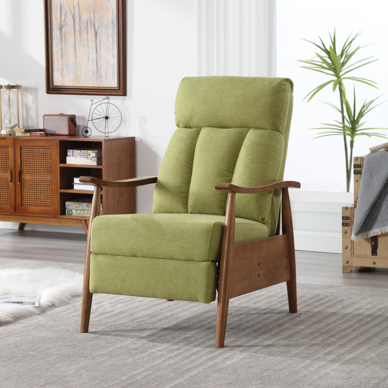 Fauteuil inclinable rembourré bamber, Lin vert olive