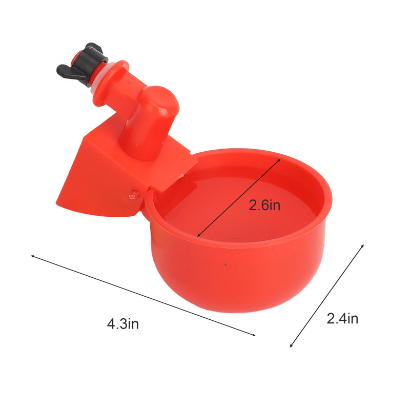 Ensemble de 6 tasses à eau automatiques pour poulets de 3/8 po
