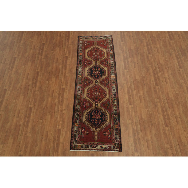 Tapis de couloir tribal fabriqué à la main pour décoration traditionnelle 3 x 11