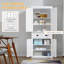 Grand garde-manger autoportant de 72 pouces de hauteur avec tablettes réglables, tiroir et rangement à double porte pour l'organisation de la cuisine.