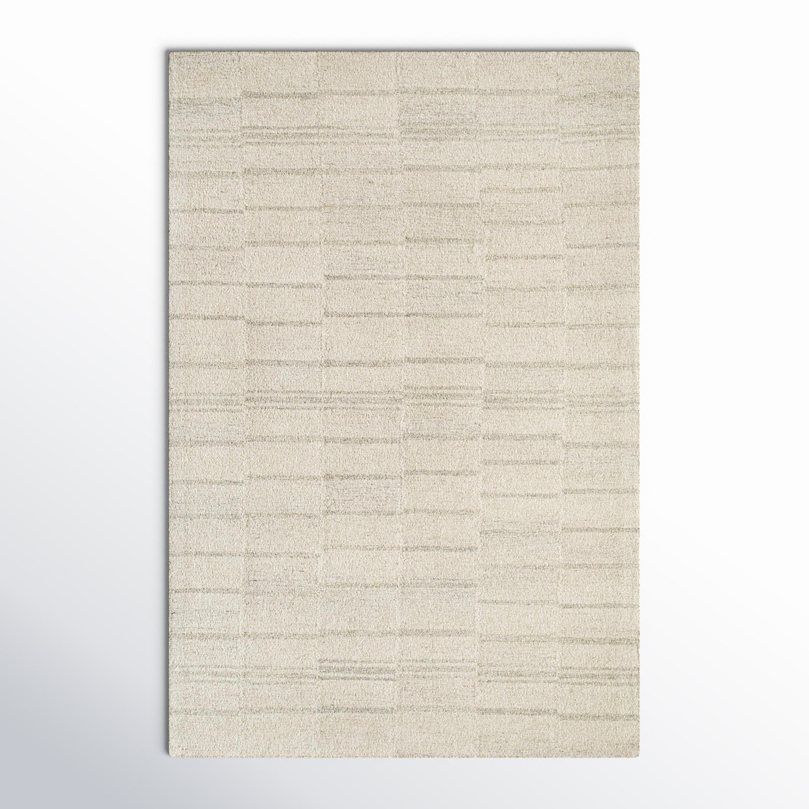 Demie Handmade Wool Gray/Beige Rug, Rectangle 5' x 7'6"