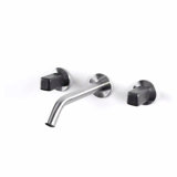 Acquaco Linki Io Wall Mount Three-Hole Two Handle Bathroom Lavatory Faucet with 7'' Spout Reach