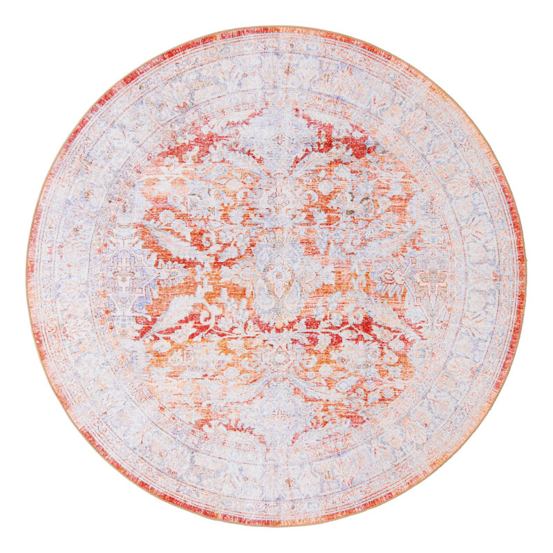Chenille Oriental Indoor Rug, Round 7'7"