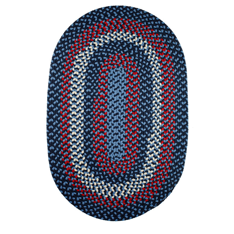 Tapis géométrique tressé à la main Charlise, Ovale 2 pi x 3 pi