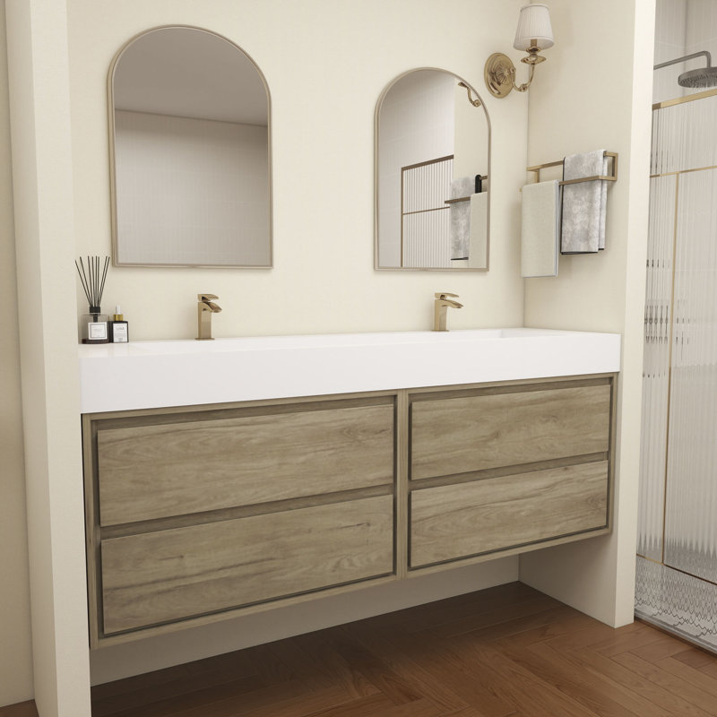 Victoria 60''Bathroom Vanity Base, White Oak