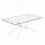 Table basse de 39,37 po en verre transparent rectangulaire, design élégant avec pieds en métal, table basse de salon-1947732834