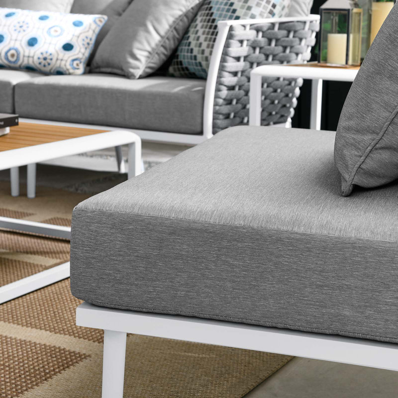 Ensemble de canapé modulaire d'extérieur en aluminium 9 pièces Stance par Modway, gris