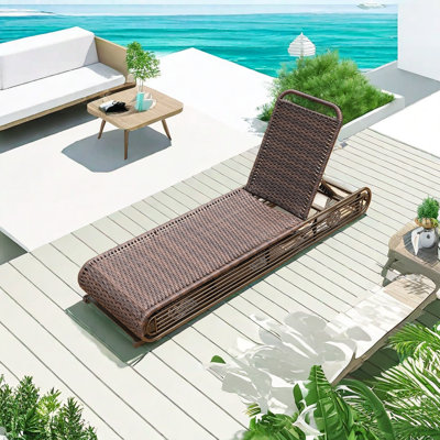 Chaise longue d'extérieur en osier Bremble
