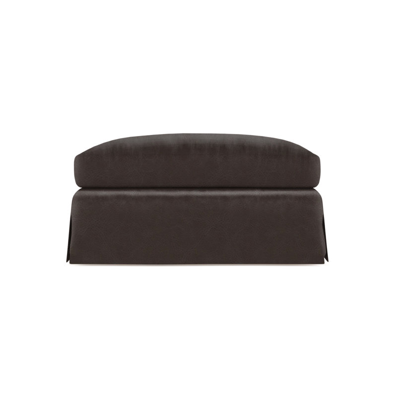 Repose-pieds Ludlow, Brun foncé, Cuir rétro chocolat