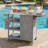 Foldable Outdoor Kitchen Island With Lockable Wheels, Storage Cabinet, And Towel Rack For Patio And Outdoor Use, Grey-1278331643