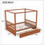 Lit à baldaquin en bois Queen Size avec tiroirs de rangement, durable et élégant pour les chambres modernes-254740276