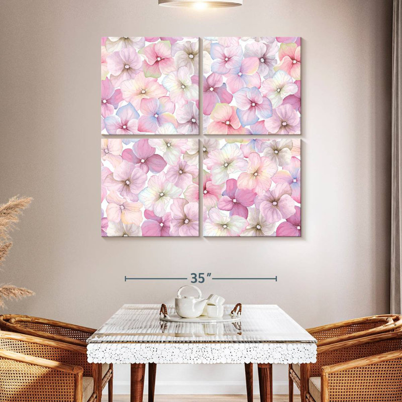Hortensias roses dégradés Harnek, H 74 po x l 74 po
