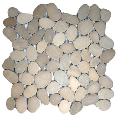 Carreau de mosaïque en pierre naturelle brun clair aléatoire Yangtze Pi.
