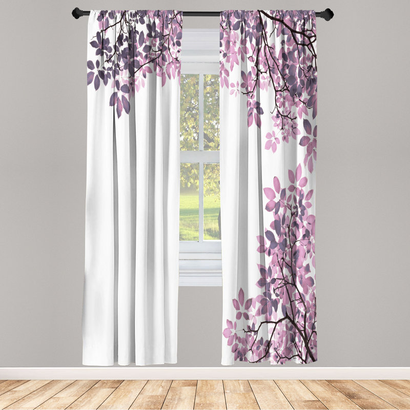 Semi Sheer Curtain Pair, 28" W x 95" L, Pale Eggplant