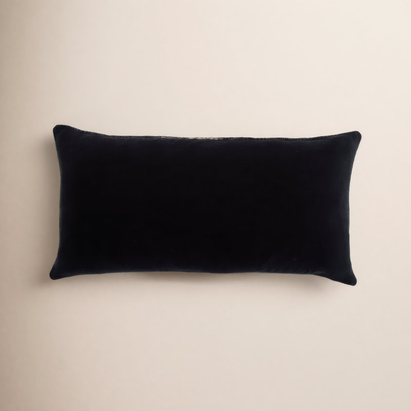 Gowan Handmade Ombre Lumbar Pillow, Black, Down, Rectangle 12"H x 24"W