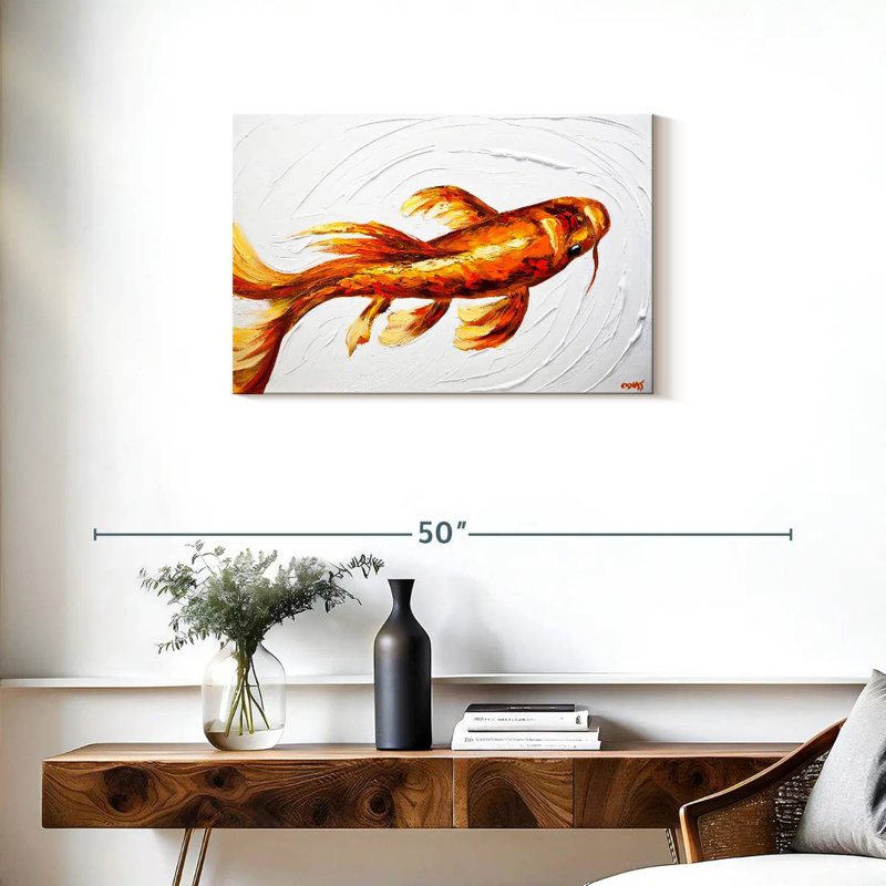 Poisson koi orange, H 20 po x l 30 po