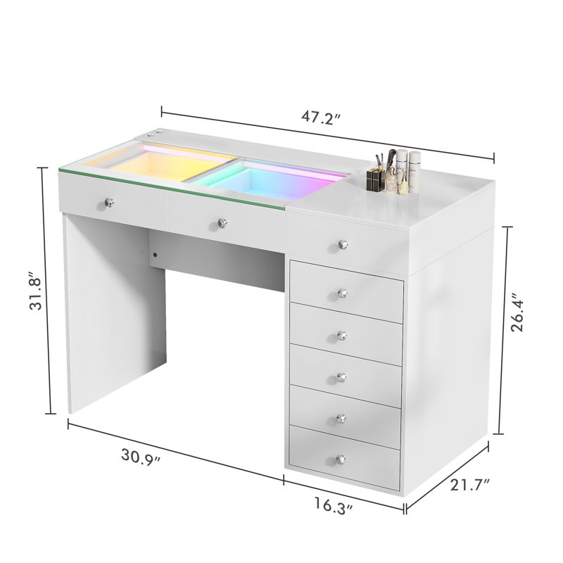 Makeup Vanity Desk With Lights Rgb Led