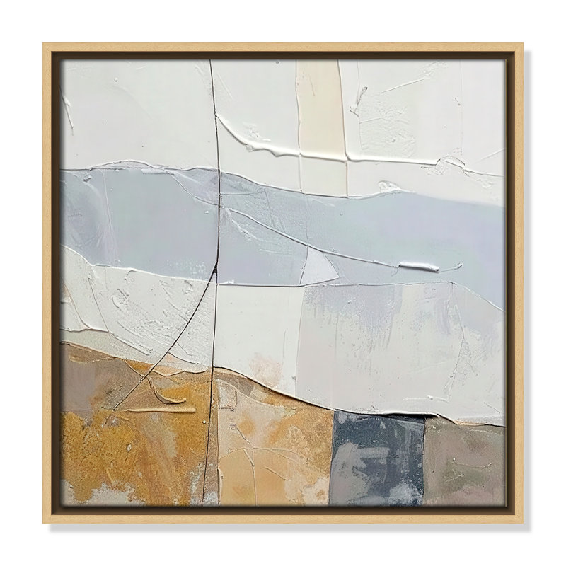 Plastered I Print by Alonza Saunders, Framed Canvas, Natural Floater, 17.5'' W x 17.5'' H