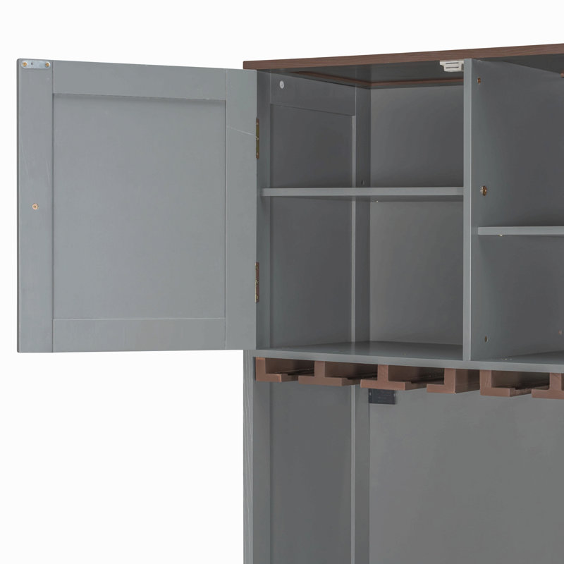 Grand lit escamotable avec armoire de rangement, support à vin, porte-verre, tiroirs et bande à DEL multicolore