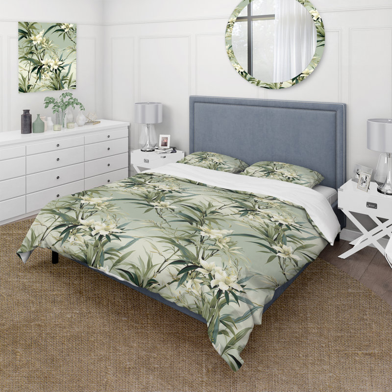 Literie Bamboo Fusion Tropical, Housse de couette pour très grand lit et 2 très