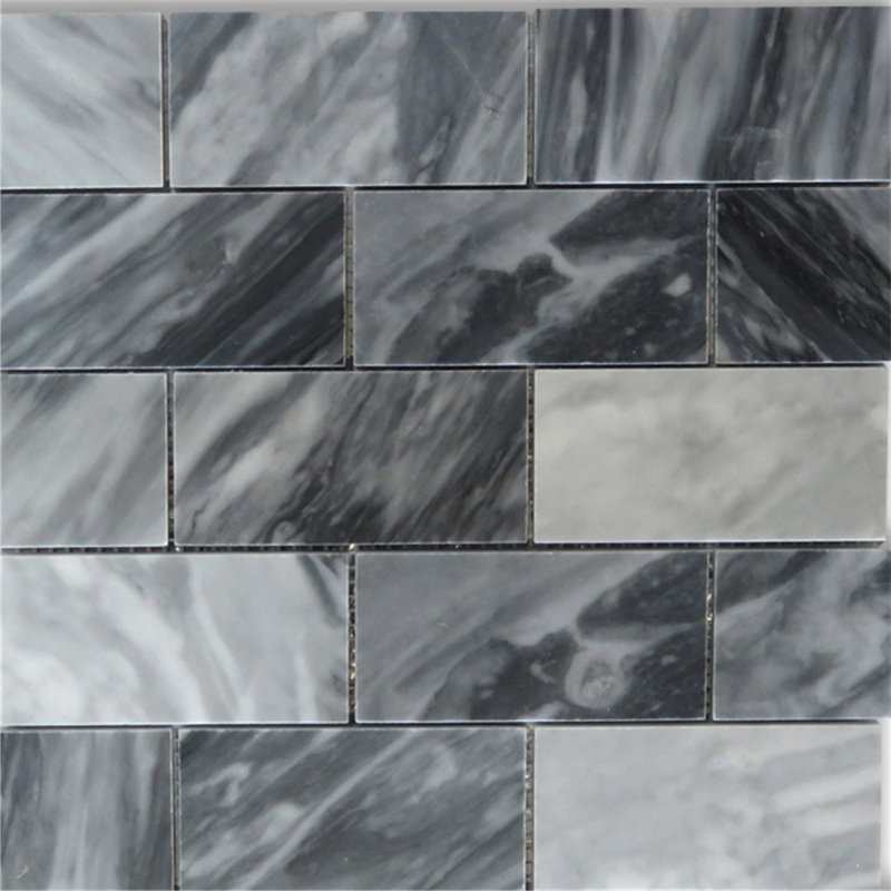 12 in. x 12 in. Marble Tile, Dark Gray