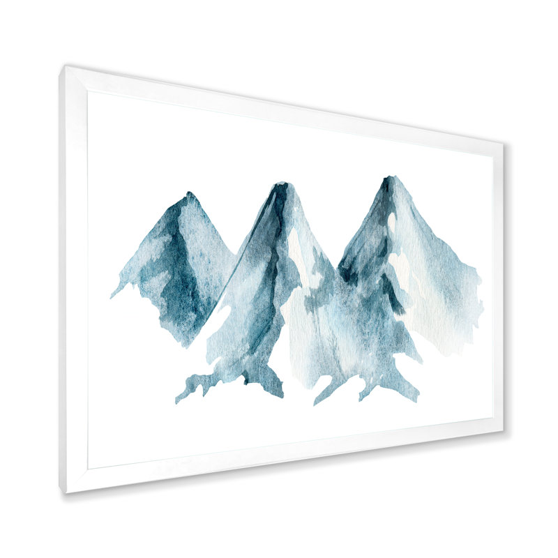 «Blue High Mountain Range II», reproduction sur toile, H 12 po x l 20 po, Toile blanche avec cadre d'angle fermé