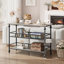Console de 43 po, table d'entrée industrielle à 3 niveaux, canapé d'entrée étroit avec tablettes, canapé pour le couloir, le salon et les petits espaces-1812378067