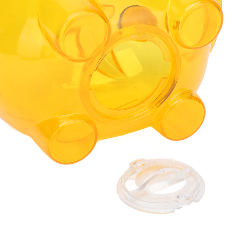 Tirelire en plastique transparent pour enfants, H 4,33 po x l 3,54 po x P 3,54 po