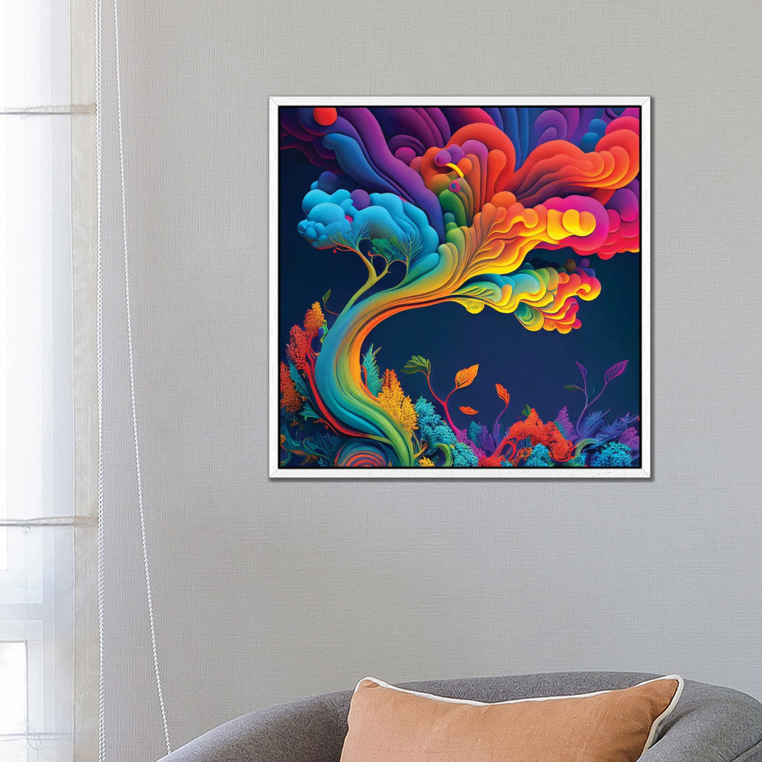 Magischer Regenbogenbaum II von Mike Kiev - Galerie-umwickelte Leinwand Giclée