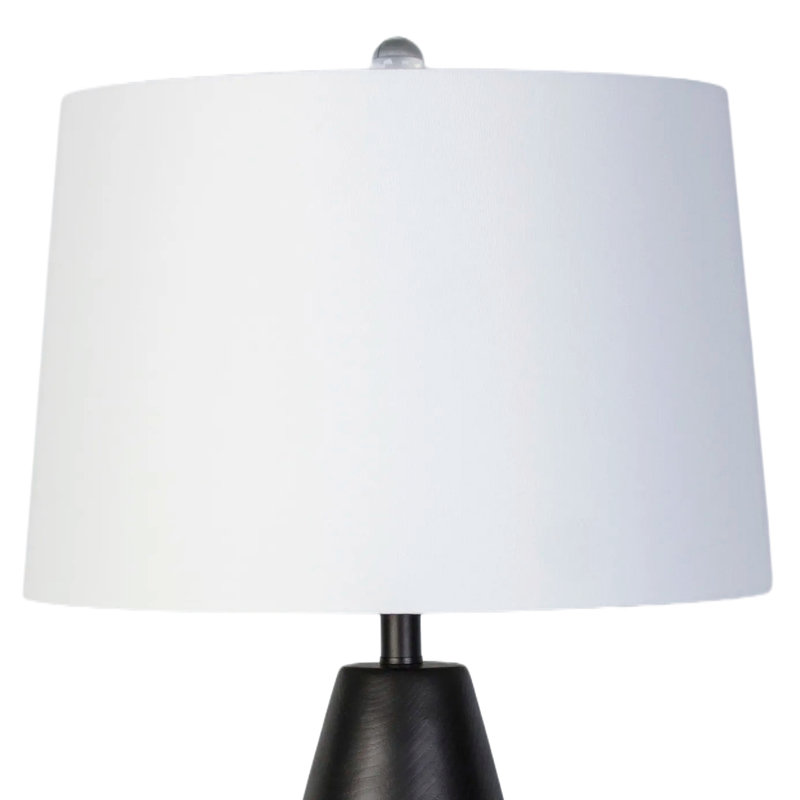 Obsidian Drift - 30" x 16" - Concrete & Crystal Table Lamp