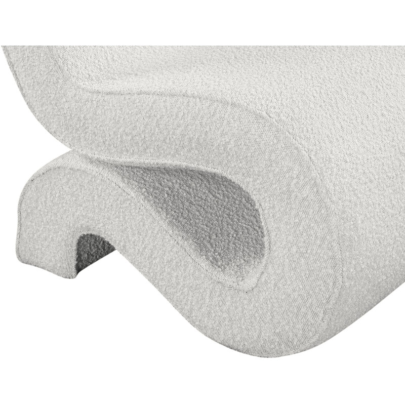 Houke 22.5" Wide Boucle Fabric Accent Chair, Cream Boucle Fabric