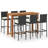 Rectangular 6 - Person Bar Height Dining Set with Cushions-195485600-195497056-195497062