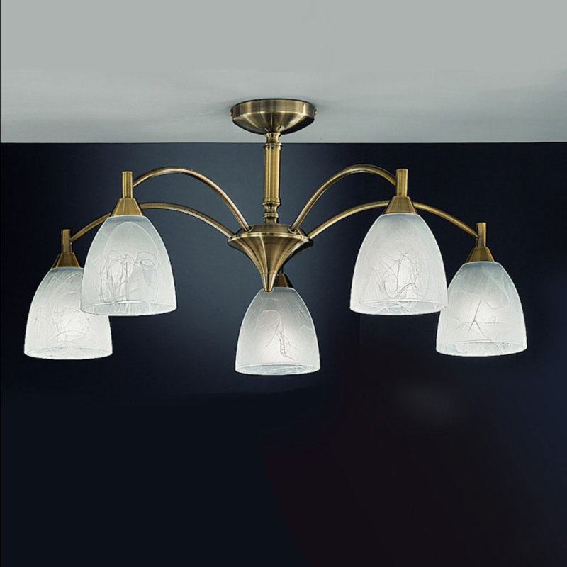 Horatio Glass Semi Flush Mount, Bronze
