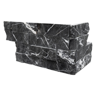 6" x 18" Stacked Natural Stone Ledger Panel Corner Wall Tile