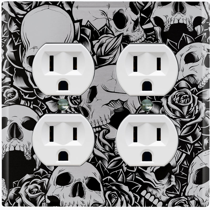 Plaque murale murale Skulls Roses