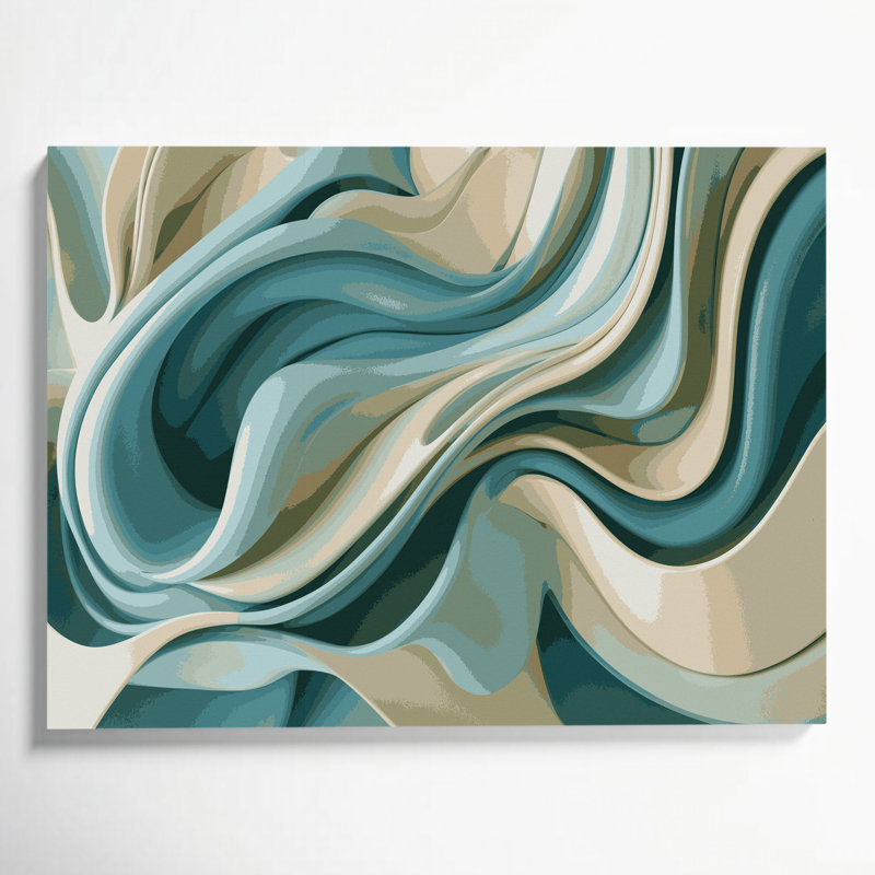 Art mural sur toile Biomorphic Abstraction 52, H 16 po x l 20 po