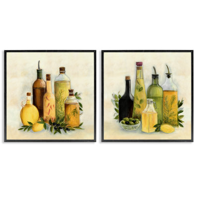 «Italian Kitchen Kitchen Oils», ensemble de 2 impressions encadrées par Marilyn Dunlap