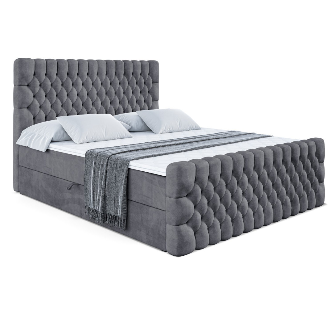 Boxspringbett mit bettkasten und Topper