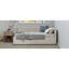 Lit de coin en L de style moderne avec lit simple en lin et deux tiroirs de rangement, beige-84996550