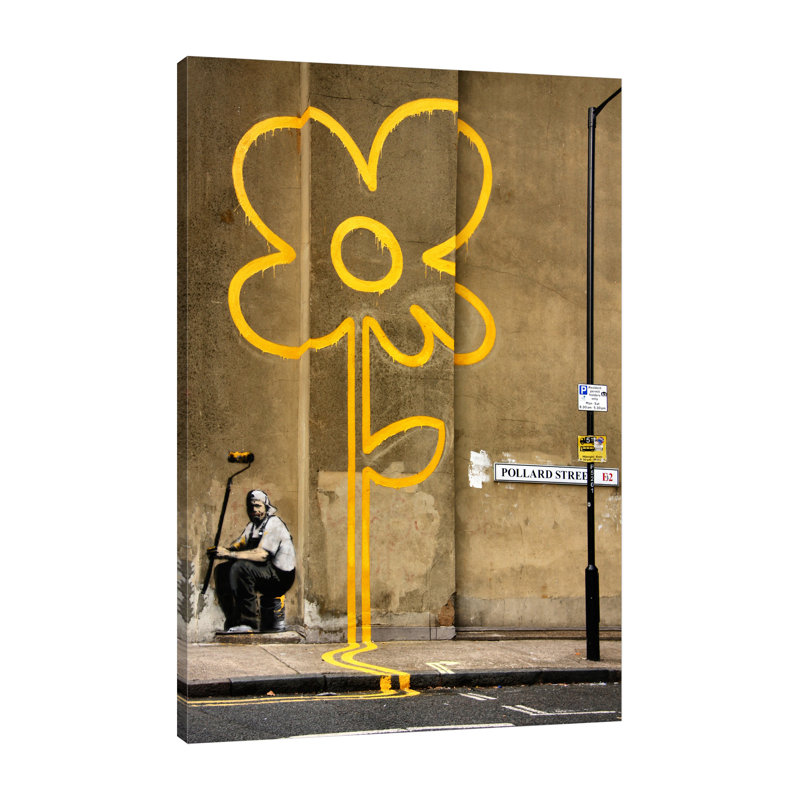 Yellow Lines Flower Painter 1 Piece Wrapped Canvas Wall Art, 122cm H x 81cm W x 4cm D