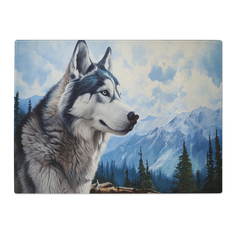 Husky Photograph 8K  Glass Chopping Board