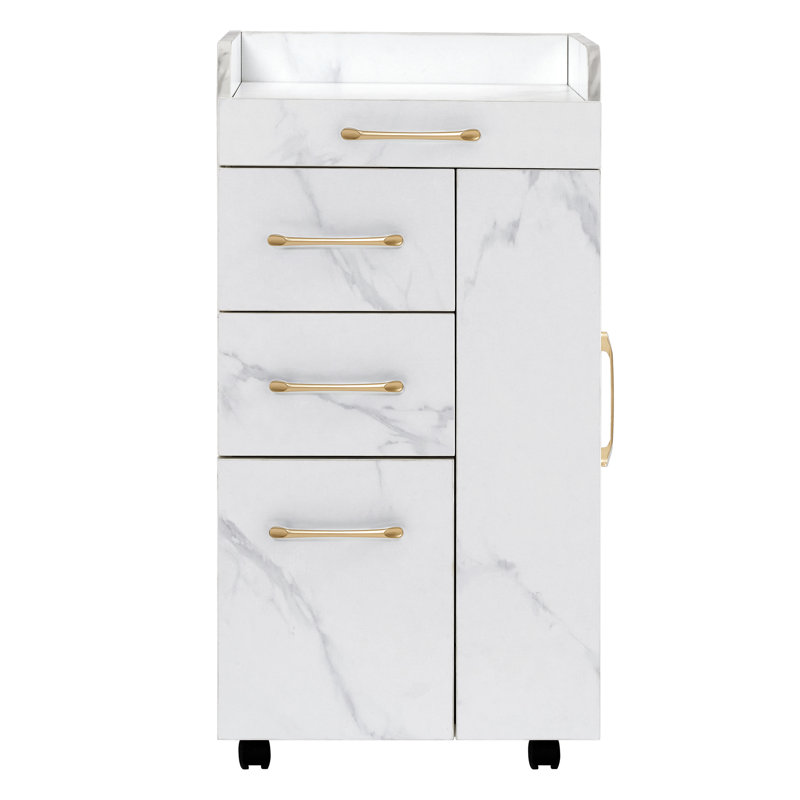 Lechia Utility Cart with Storage Drawer, Tool Holders, Locking Wheels