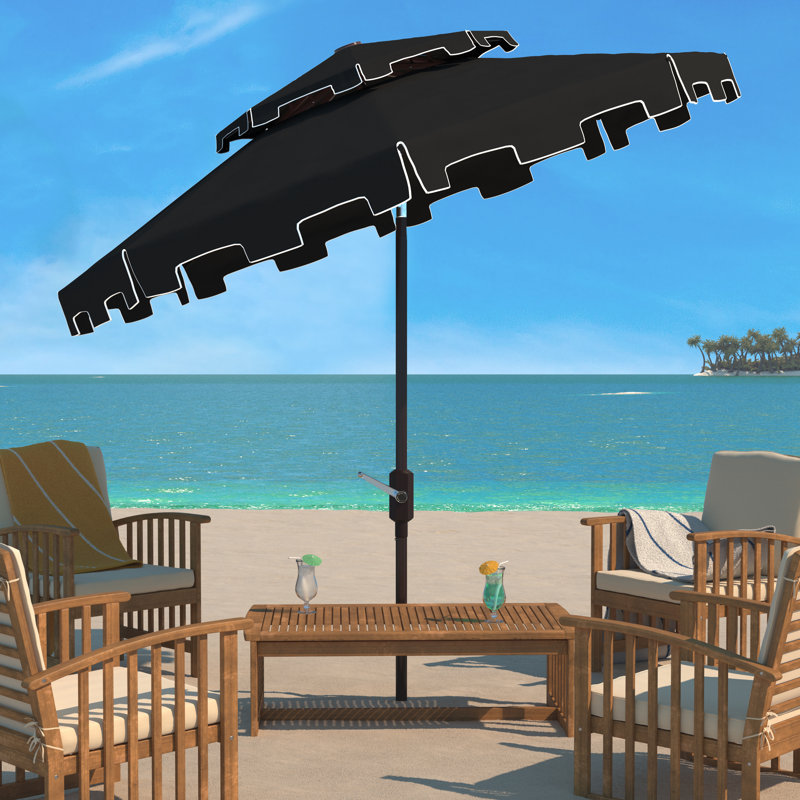 Parasol de plage 8,5 pi Towerside, Noir / blanc
