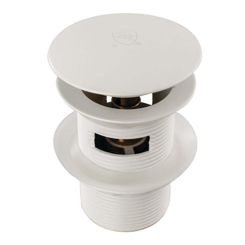 Kingston Brass Trimscape Brass Toe Touch Tub Drain Shoe, White